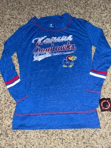 Camicia donna Kansas Jayhawks Royal Colosseum Henley manica lunga piccola - Foto 1 di 4