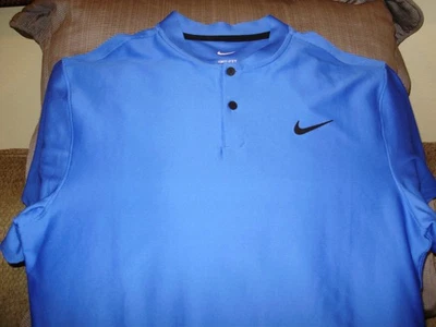 Camisa polo de golf Nike Tour Dri-Fit FJ7035-405 azul real cuello hoja para hombre mediana Foto 1 de 4