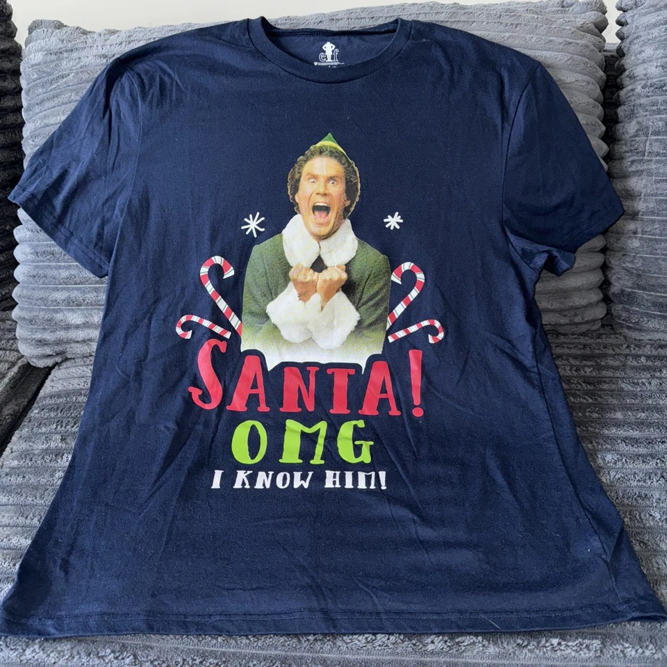Эльф Санта! Я его знаю! Buddy смешной Рождество футболка женщин размер большой - Изображение 1 из 4