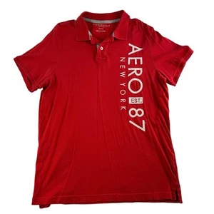 Aeropostale Men’s XL Polo Shirt Short Sleeve Casual Logo Preppy Streetwear Red - Picture 1 of 12