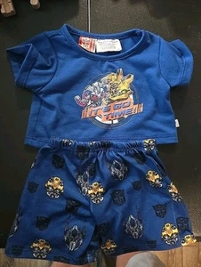 2016 Build a Bear Outfit Transformers 'It's Go Time' Pajamas Shirt & Shorts - Picture 1 of 10