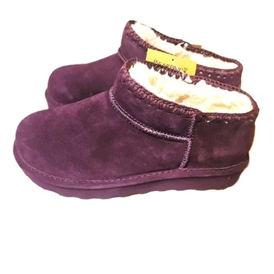 Bearpaw Womens LANA Suede Bootie EGGPLANT PURPLE Size 11 Wide New - Image 1 of 3