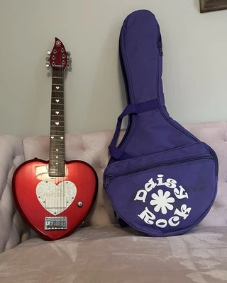 Authentic Daisy Rock Vintage Original Issue Red Heartbreaker Guitar EUC - Image 1 of 4