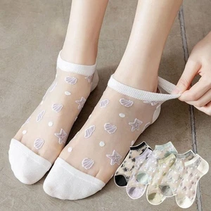 Transparent Lastic Socks Silk Short Socks Crystal Glass Silk Socks - Picture 1 of 17