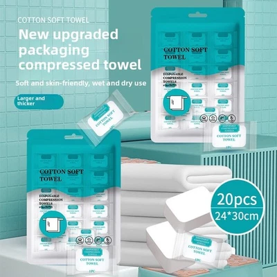 20 PIEZAS Toalla Comprimida Algodón Toalla Mágica Viaje Camping Portátil Biodegradable Foto 1 de 4