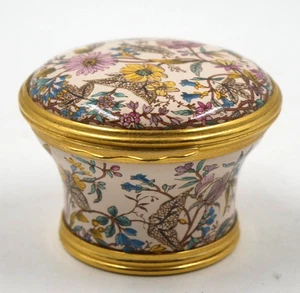 LOVELY HALCYON DAYS ENAMEL BOX MEADOW FLOWERS V&A MUSEUM WILLIAM KILBURN DESIGN - Picture 1 of 5