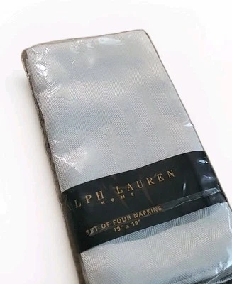 Ralph Lauren Gray Dinner Napkins Bountiful Woodfern New Open 19 x 19" Set of 4  - Image 1 of 4