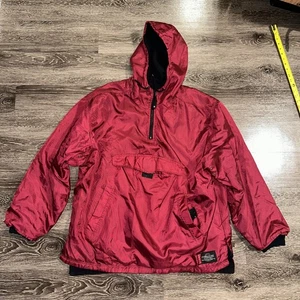 Structure Sport Mens Pullover Jacket Medium Red  Lined 1/4 Zip Camping Hiking - Picture 1 of 6