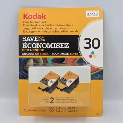 Kodak 30 Series Color Ink Twin Pack 2 Cartridges Genuine 2012 Sealed - Image 1 of 3