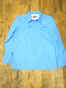 Habit Outdoor Shirt Men's Fishing Casual Long Sleeve Button Up Blue Size XL  - Picture 1 of 3