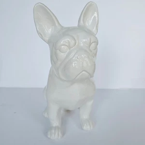 Statuina bianca seduta Bulldog francese 10" alta statua cane UGA - 1533 - Foto 1 di 12