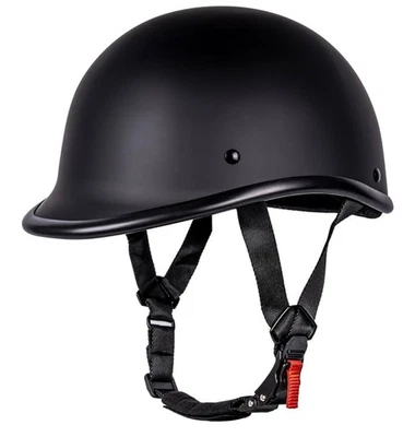 Matte Black Half Shell Motorcycle Helmet DOT Approved |Lightweight & Comfortable - Imagem 1 de 4