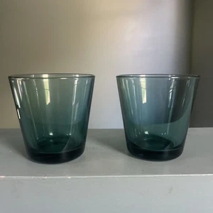 2pc Iittala Kartio Tumblers Glasses 21 cl Sea Blue by Kaj Frank Finland Finnish - Picture 1 of 10