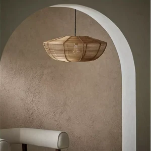 Pantalla de ratán Habitat Mariana 50 cm boho tejida canasta estilo pantalla de luz - Imagen 1 de 4