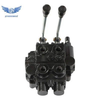 2 Spool 25 GPM Motor Spool Valve 3000 PSI In/Out 3/4" NPT RD522CCAA5A4B1 Black - Image 1 of 4