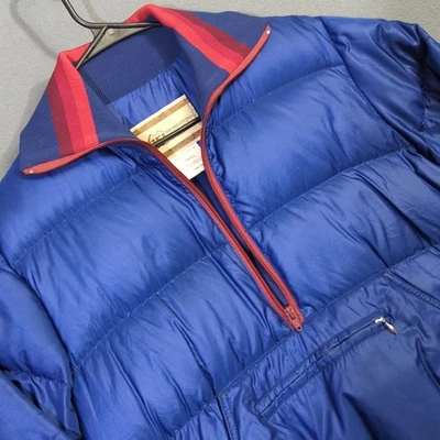 REI VTG 70-х годов гуся пуховик куртка мужская S синий половина молнии пуловер сделано в США - Изображение 1 из 4