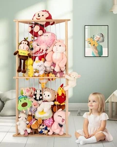 Stuffed Animal Zoo, Triangle Shaped Large Stuffed Animal Storage for Corner O... - Picture 1 of 7