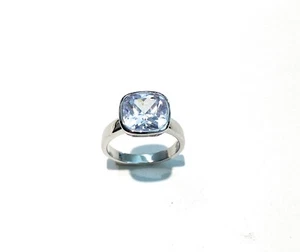 Anello solitario zircone taglio princess argento 925 rodio bianco - Foto 1 di 2