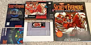 Complete in Box Secret of Evermore SNES Game + Strategy Guide Rare RPG - Tested! - Picture 1 of 17