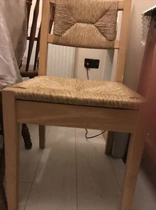2x Weaved Wooden Chairs - Picture 1 of 2