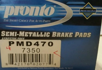 Juego de pastillas de freno de disco Pronto PMD470 - pastillas metálicas para Subaru Legacy 90-96 Foto 1 de 4