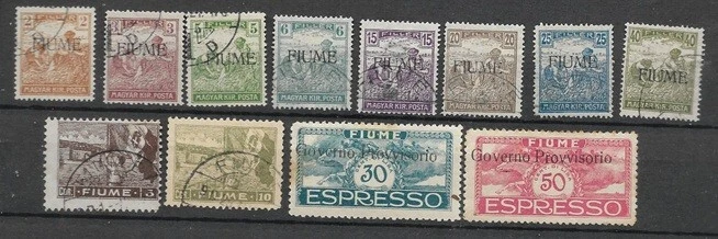 FIUME ITALY  LOT  1918 to 1921  MINT HR  USED  FVF - Image 1 of 1