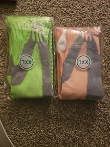 Knee high compression socks XXL 2 Pairs [x 1Lime Green Pair/ x1 Pink Pair] - Picture 1 of 2