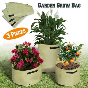 3pcs Garden Grow Bags Growing Gardening 30 Gallon Planters Pots Plant Containers - Picture 1 of 9