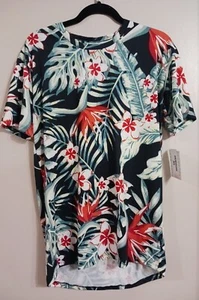 *NWT* LulaRoe Hudson Black With Multicolor Floral Short Sleeve Round Neck XS - Picture 1 of 4