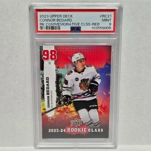 2023-24 Upper Deck Series 2 Connor Bedard Red Rookie Class RC-21 PSA 9 Mint - Picture 1 of 2