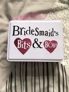 Bridesmaid's Bits & Bobs Pink Tin Hearts Hinged Lid Gift Really Good Bright Side - Picture 1 of 13