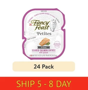 (24 pack) Purina Fancy Feast Petit...Seared Salmon & Spinach, 1.4 oz Tubs, (w16) - Picture 1 of 9