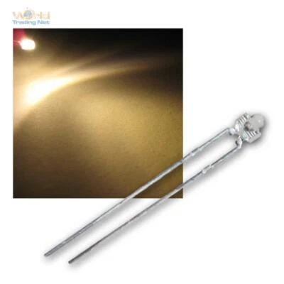 100 LEDs 1,8mm warm-weiß SUPERBRIGHT im SET +R, LED Warmweiß warmwhite white - Bild 1 von 4
