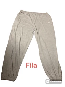 Fila Big & Tall Hearher Gray Drawstring Cotton Joggers 4XLT - Picture 1 of 4