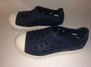 CROCS J 1 Toddler Clog Slip On Bump It Casual Rubber Navy Blue - Picture 1 of 8