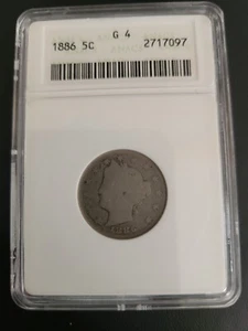 1886-P V Nickel ANACS G-4 Semi Key Old Soapbox Holder - Picture 1 of 4