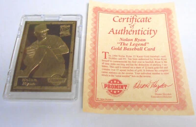 1994 ProMint Nolan Ryan 22 karat Gold Number #3 with Certificate - Image 1 of 3
