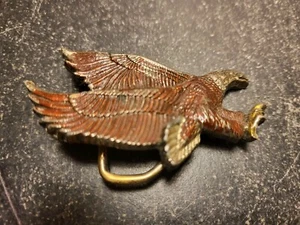 1983 2.5" Pewter/Enamel American Eagle Belt Buckle Great Condition W/Serial # - Picture 1 of 2