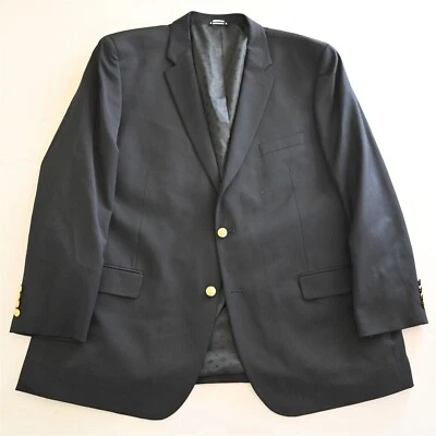 Saddlebred 54L Navy Blue Gold Button Wool Blazer Jacket Sport Coat - Image 1 of 4