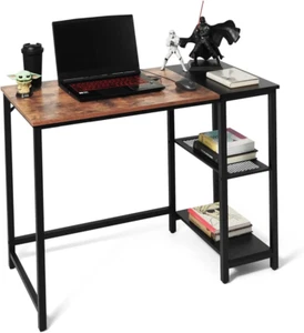 Computer Desk, 40 Inch Home Office Desk, Study Writing Desk with 2-Tier Storage - Picture 1 of 9