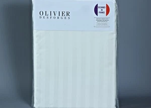 OLIVIER DESFORGES (Fremaux Delorme) WHITE 100% SATEEN Cotton QUEEN Sheet Set - Picture 1 of 3