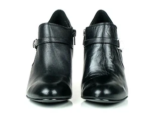 Nine West Melrose Damen Stiefeletten schwarz Leder 3 1/4" Absatz Reißverschluss 6,5 M - Bild 1 von 10