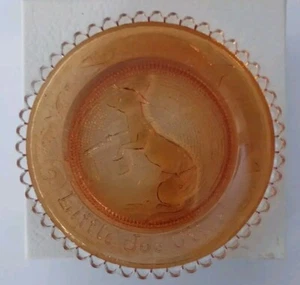 Little Joe Otter Thornton Burgess VTG Amber Pairpoint Glass Cup Plate - Picture 1 of 4