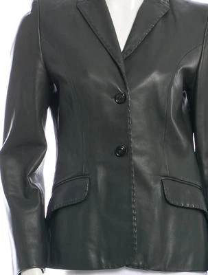 $2145 New Piazza Sempione Dark Grey Coat LEATHER  JACKET BLAZER  46 - Image 1 of 4