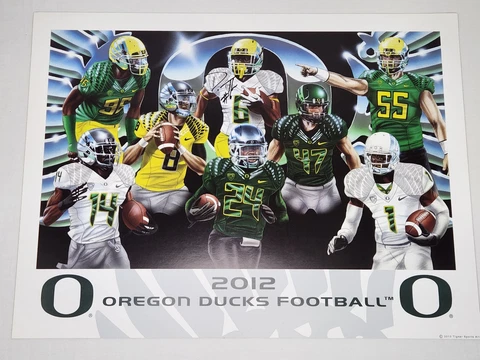2012 Oregon DUCKS Justin TIGNER Football POSTER PRINT  De'Anthony Auto   24 x 18 Cover
