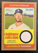Clayton Kershaw Topps Heritage 2023 Clubhouse Collection Relic Jersey Gold /99