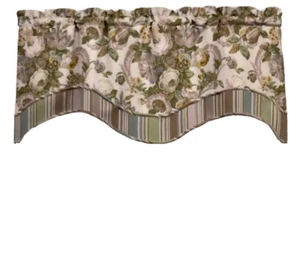 Waverly Floral Spring Bouquet Scallop Valance Curtain Multi-Color 52"W x 16"L - Picture 1 of 4