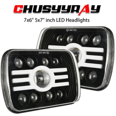 For Dodge Ram W150 W250 W350 D150 D250 D350 Trucks DRL 7x6'' 5x7" Led Headlight - Image 1 of 4