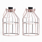 Firefly: 2 Solar Wire Frame Lanterns - Copper - Warm White LED lights