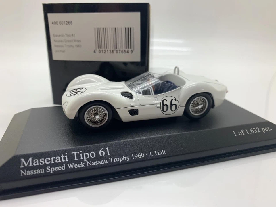 Minichamps Maserati Tipo 61 Nassau Trophy 1960 Jim Hall 400 601266 1/43 - Immagine 1 di 1